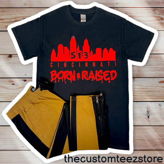 Cincinnati Born & Raised - Exclusive Design™ - Custom Teez online | Custom Design T-shirts | You Name It, We Make It - thecustomteezstore